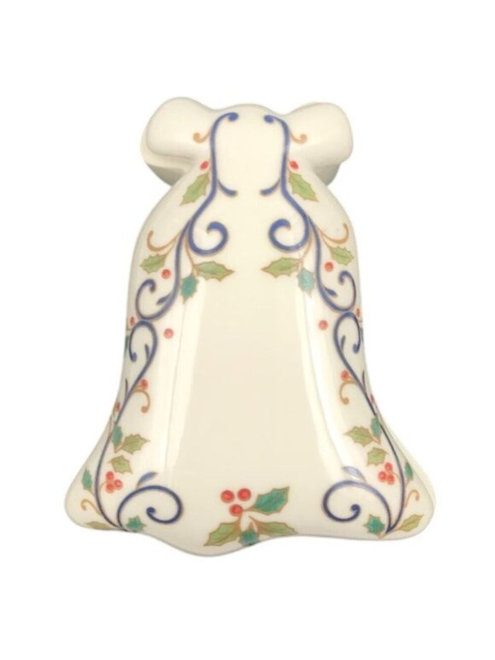Mikasa Holiday Bloom Fine Porcelain 4" Covered Bell-Shaped Box Trinkets Décor